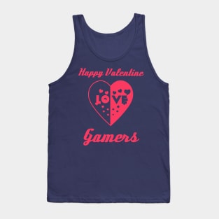 Heart in Love to Valentine Day Gamers Tank Top
